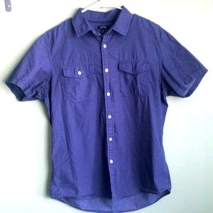 Blue, button-down shirt sleeve shirt. Apt. 9 brand. Medium.